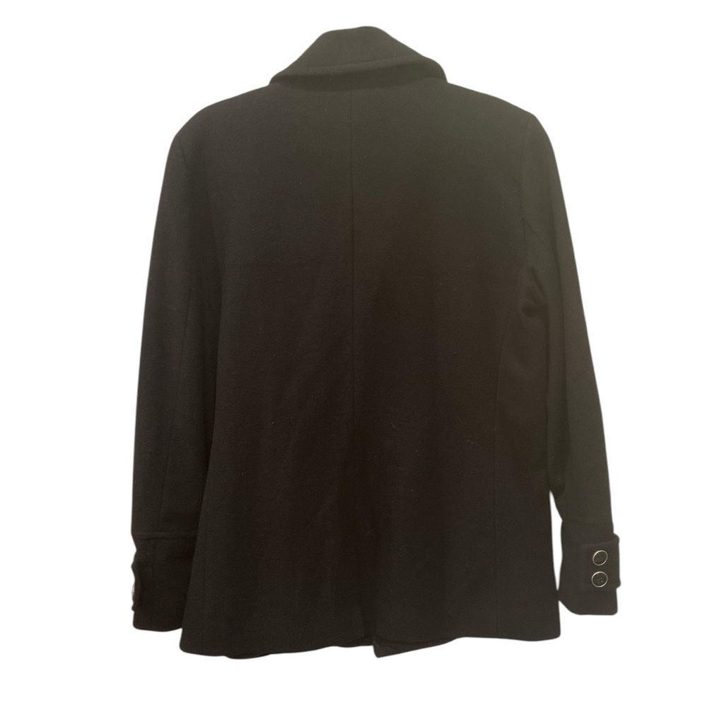 7 For All Mankind Men’s Black Peacoat Wool Large Zippers Old Money Sz M - Picture 2 of 12